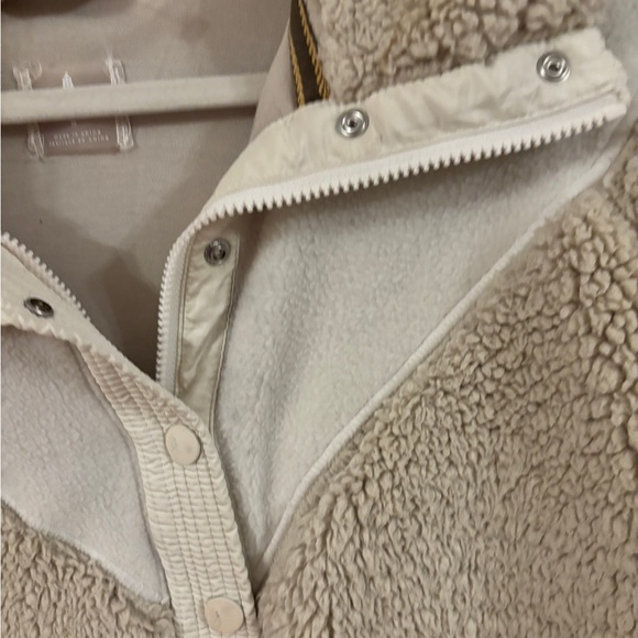 Free People Mvmt Fall To Rise Jacket 1/4 zip Size Med oversized tan/cream - Picture 7 of 7